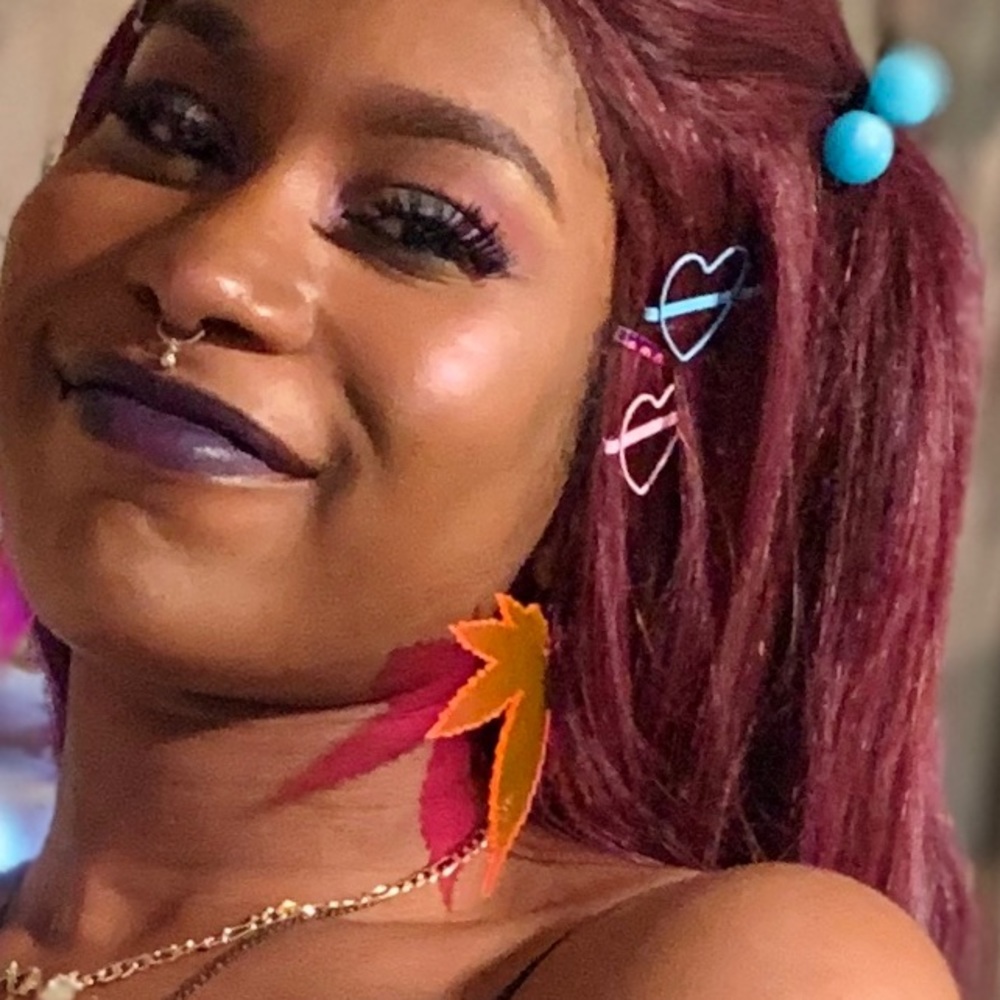 Pink Mary Jane drop earring